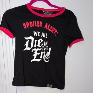 ⚡3/40$⚡ Killstar Black Tee with Red Trim and White Print